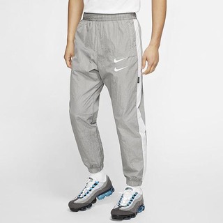 Pantaloni Nike Sportswear Swoosh Woven Barbati Gri Albi | RIWE-35078